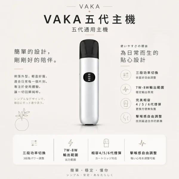 ChatGPT Image 2026年8月25日 下午09_49_17 【擊喉感扎實】VAKA 五代通用主機 三段功率7W-8W 顏值天花板 層次分明現貨