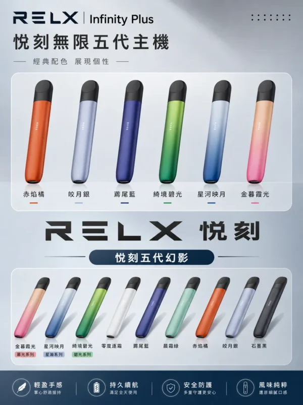 【台灣現貨】RELX 悅刻 infinity plus 五代幻影主機 潮汐呼吸燈 手感細膩 吸阻流暢 極致體驗 老手激推