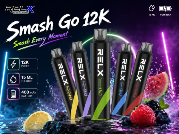 【擊喉感扎實】RELX Smash Go 拋棄式電子煙 獨家防乾燒12000口 細膩還原現貨