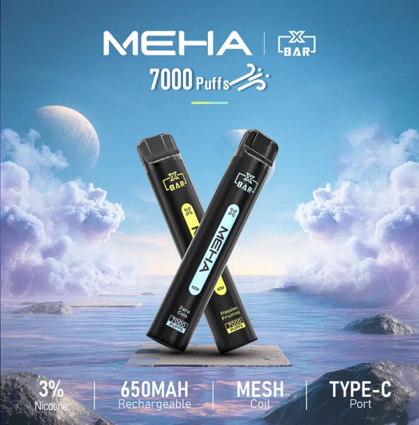 443a041ec20ac873464e45ded4706308 魅嗨 MEHA XBAR 小黑條 7000口拋棄式電子煙|3%尼古丁鹽黃金配方 極強冰感細膩體驗