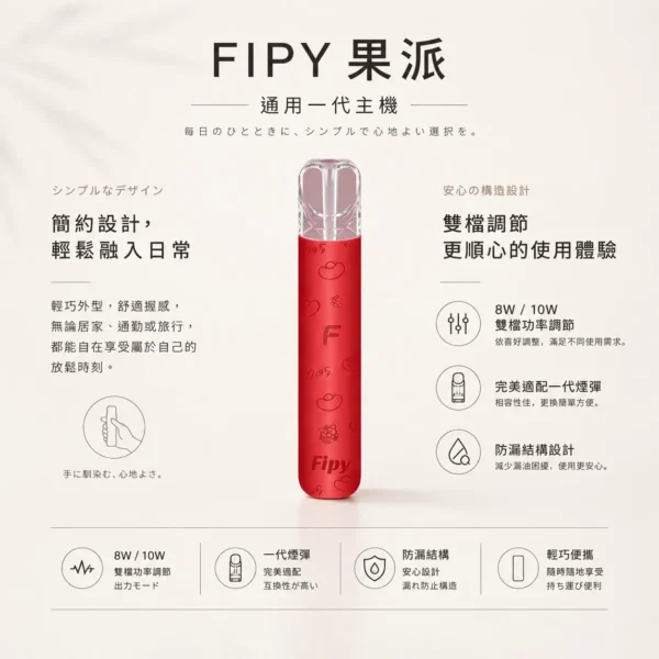 ChatGPT Image 2026年8月22日 下午06_32_51 Fipy 果派 HP2 一代通用主機|8W/10W雙檔功率隨心切換 防漏結構設計 俐落纖薄體驗【買6送1】