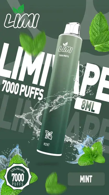 LIMI拋棄式一次性7000口 (1) LIMI 冰感水果系列 7000口拋棄式電子煙|3.5%尼古丁鹽強勁擊喉 清涼順口極致體驗
