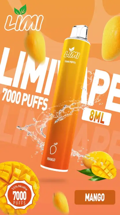 LIMI拋棄式一次性7000口 (15) LIMI 冰感水果系列 7000口拋棄式電子煙|3.5%尼古丁鹽強勁擊喉 清涼順口極致體驗