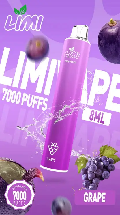 LIMI拋棄式一次性7000口 (3) LIMI 冰感水果系列 7000口拋棄式電子煙|3.5%尼古丁鹽強勁擊喉 清涼順口極致體驗