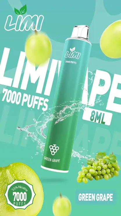 LIMI拋棄式一次性7000口 (9) LIMI 冰感水果系列 7000口拋棄式電子煙|3.5%尼古丁鹽強勁擊喉 清涼順口極致體驗