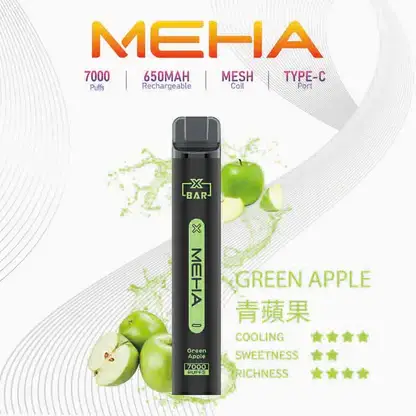 MEHA XBAR 拋棄式 7000口小黑條 (8) 魅嗨 MEHA XBAR 小黑條 7000口拋棄式電子煙|3%尼古丁鹽黃金配方 極強冰感細膩體驗