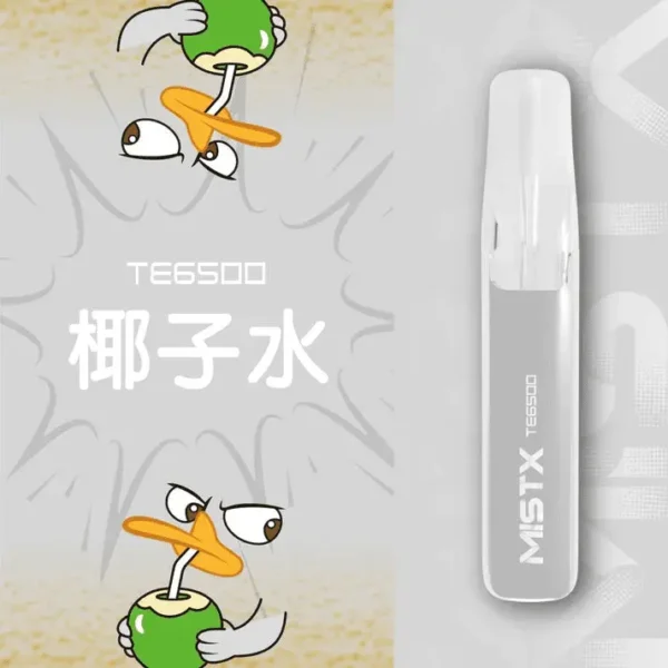 MISTX-鴨嘴獸-TE6500-Puffs-椰子水 Mist X 鴨嘴獸 冰爽水果口味 6500口拋棄式電子煙|2%尼古丁鹽順滑不嗆口 550mAh細膩體驗