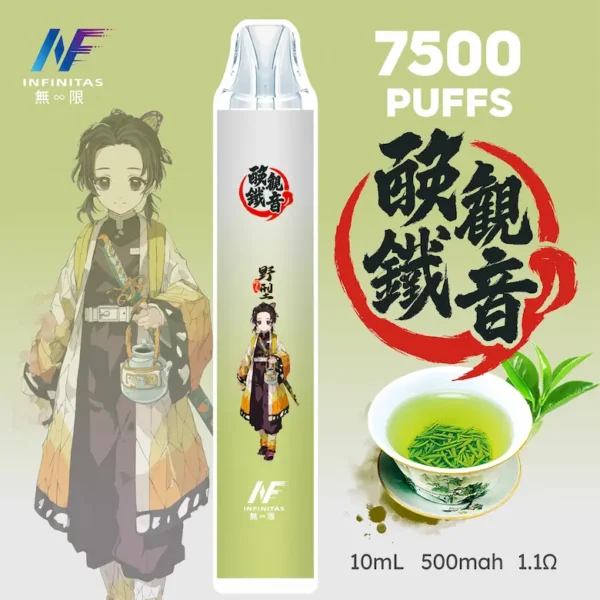 【INF無限 7500口 鬼滅系列 拋棄式】 鬼滅之刃 聯名限定款 7500口 (11) inf 無限 鬼滅之刃聯名 拋棄式 7500口 10ml大容量 1.1歐姆細膩飽滿 Mesh芯順滑隨身享受