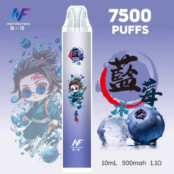 【INF無限 7500口 鬼滅系列 拋棄式】 鬼滅之刃 聯名限定款 7500口 (4) inf 無限 鬼滅之刃聯名 拋棄式 7500口 10ml大容量 1.1歐姆細膩飽滿 Mesh芯順滑隨身享受