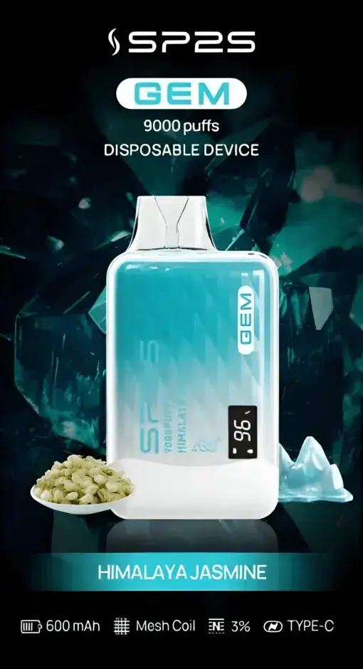SP2S 思博瑞 GEM 9000 拋棄式電量油量雙顯示！全台現貨秒發 600mAh 快充透明水晶款